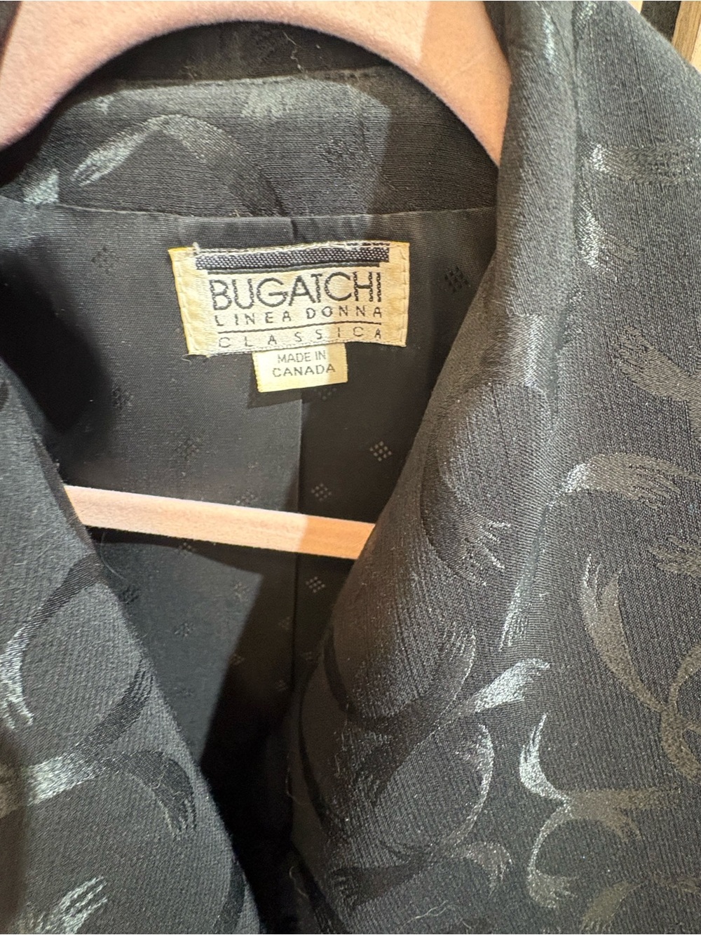 Bugatchi Black Jacquard Draped Collar Blazer - Picture 2 of 2